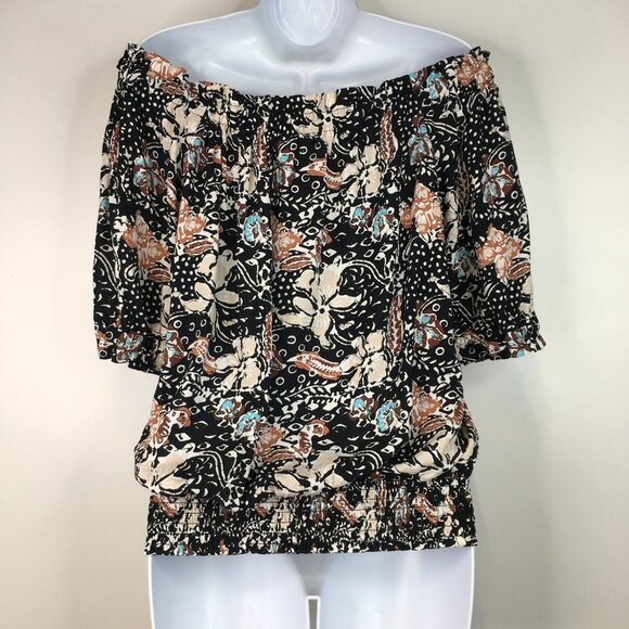 Ann Taylor Factory Off The Shoulder Floral Top Size L - Picture 6 of 11